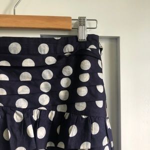 Anthro Leifsdottir Vintage Dots blue skirt